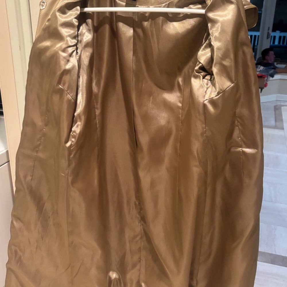 Vertigo Paris Rain Jacket Gold with gold buttons size small - Picture 5 of 5